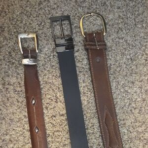 Men's Brown and Black Leather Belts